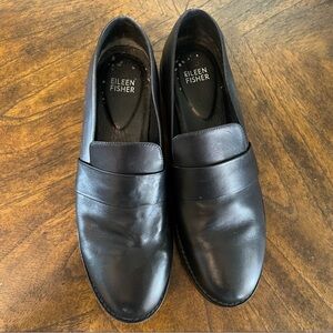 Eileen Fisher Hayes Black Leather Loafers Women’s Size [Insert Size